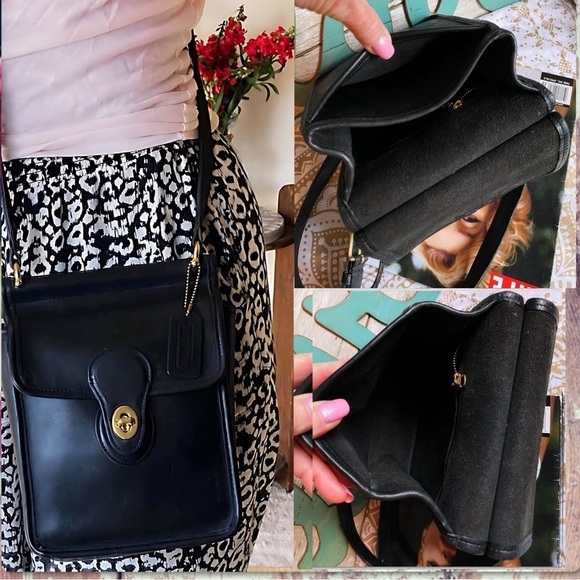 VINTAGE COACH BLACK LEATHER MURPHY BAG 9930 - Picture 9 of 17